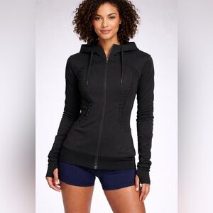 EUC Lululemon Dance Studio III Reversible Hooded Jacket Black, size 8